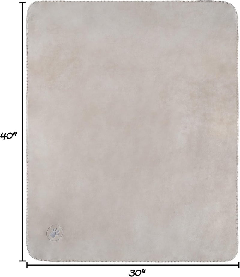 PETMAKER Waterproof Pet Blanket - 30x40-Inch Reversible Sherpa Fleece Throw Protects Couches, Cars, and Beds from Spills, Stains, and Fur by (Tan) - Image 3